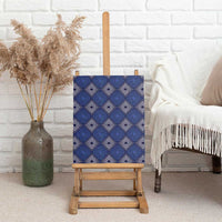 Indigo Diamond African Ankara Pattern Canvas Wall Art