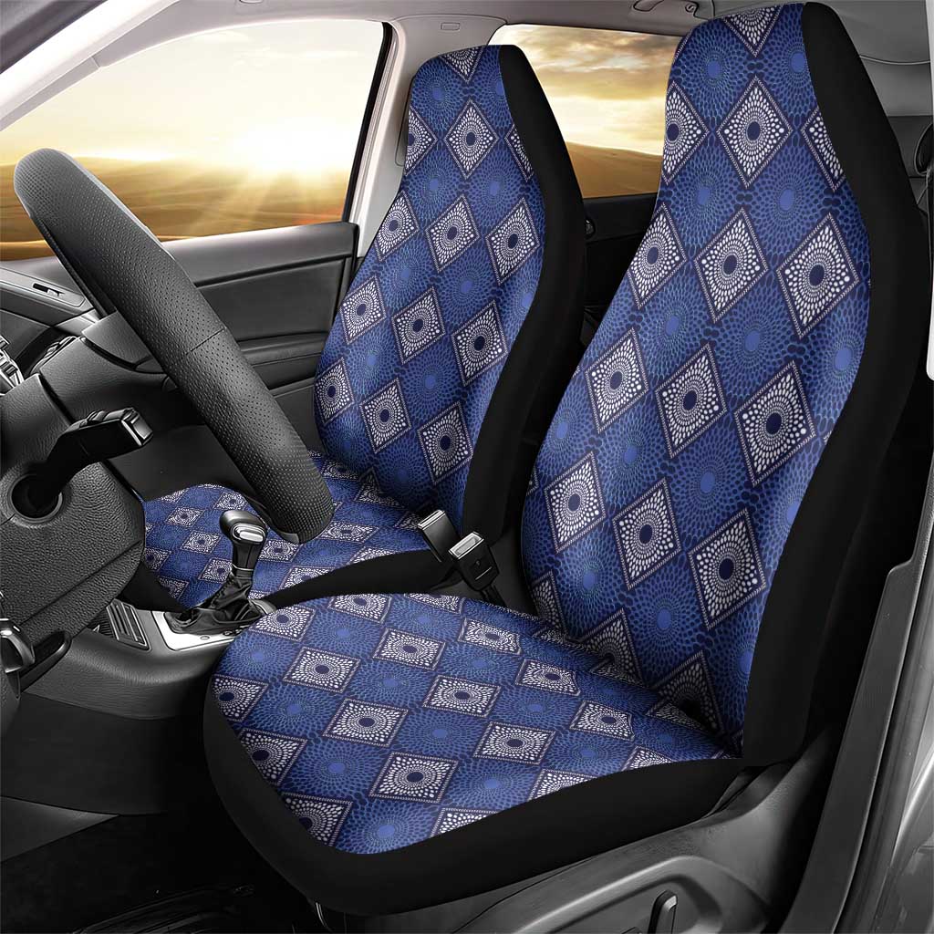 Indigo Diamond African Ankara Pattern Car Seat Cover