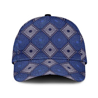 Indigo Diamond African Ankara Pattern Classic Cap