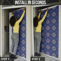 Indigo Diamond African Ankara Pattern Door Cover