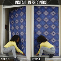 Indigo Diamond African Ankara Pattern Door Cover