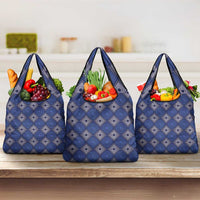 Indigo Diamond African Ankara Pattern Grocery Bag