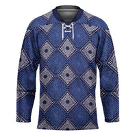 Indigo Diamond African Ankara Pattern Hockey Jersey