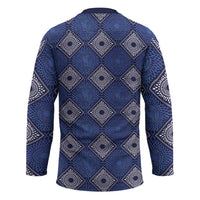 Indigo Diamond African Ankara Pattern Hockey Jersey