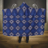 Indigo Diamond African Ankara Pattern Hooded Blanket