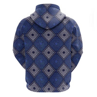 Indigo Diamond African Ankara Pattern Hoodie
