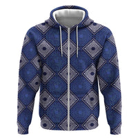 Indigo Diamond African Ankara Pattern Hoodie