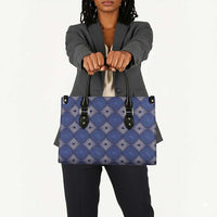 Indigo Diamond African Ankara Pattern Leather Bag