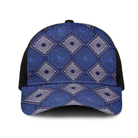 Indigo Diamond African Ankara Pattern Mesh Trucker Cap
