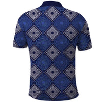 Indigo Diamond African Ankara Pattern Polo Shirt