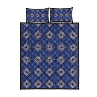 Indigo Diamond African Ankara Pattern Quilt Bed Set