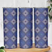 Indigo Diamond African Ankara Pattern Skinny Tumbler