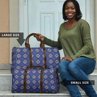 Indigo Diamond African Ankara Pattern Travel Bag