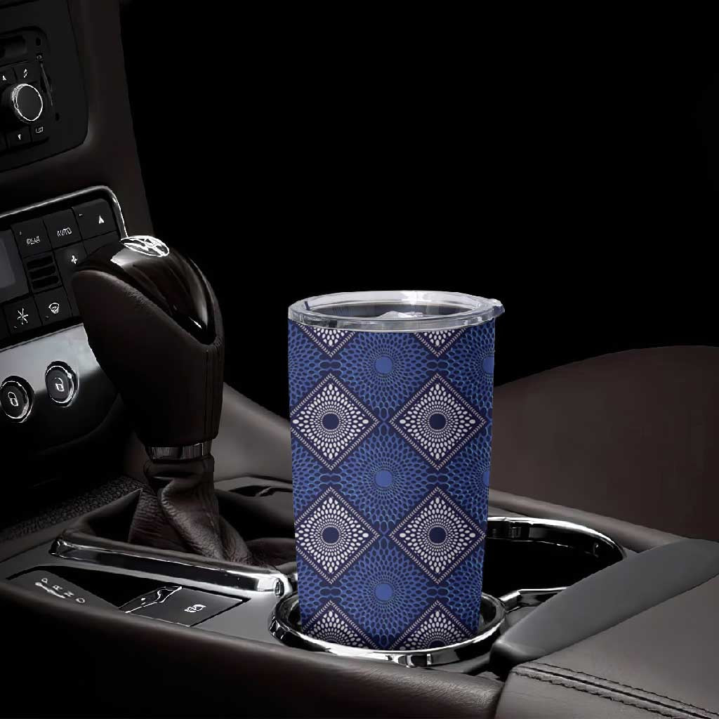 Indigo Diamond African Ankara Pattern Tumbler Cup