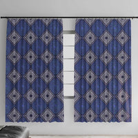 Indigo Diamond African Ankara Pattern Window Curtain