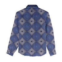 Indigo Diamond African Ankara Pattern Women Casual Shirt