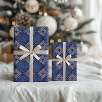 Indigo Diamond African Ankara Pattern Wrapping Paper