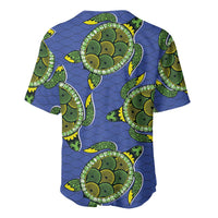 Emerald Turtle African Ankara Pattern Baseball Jersey