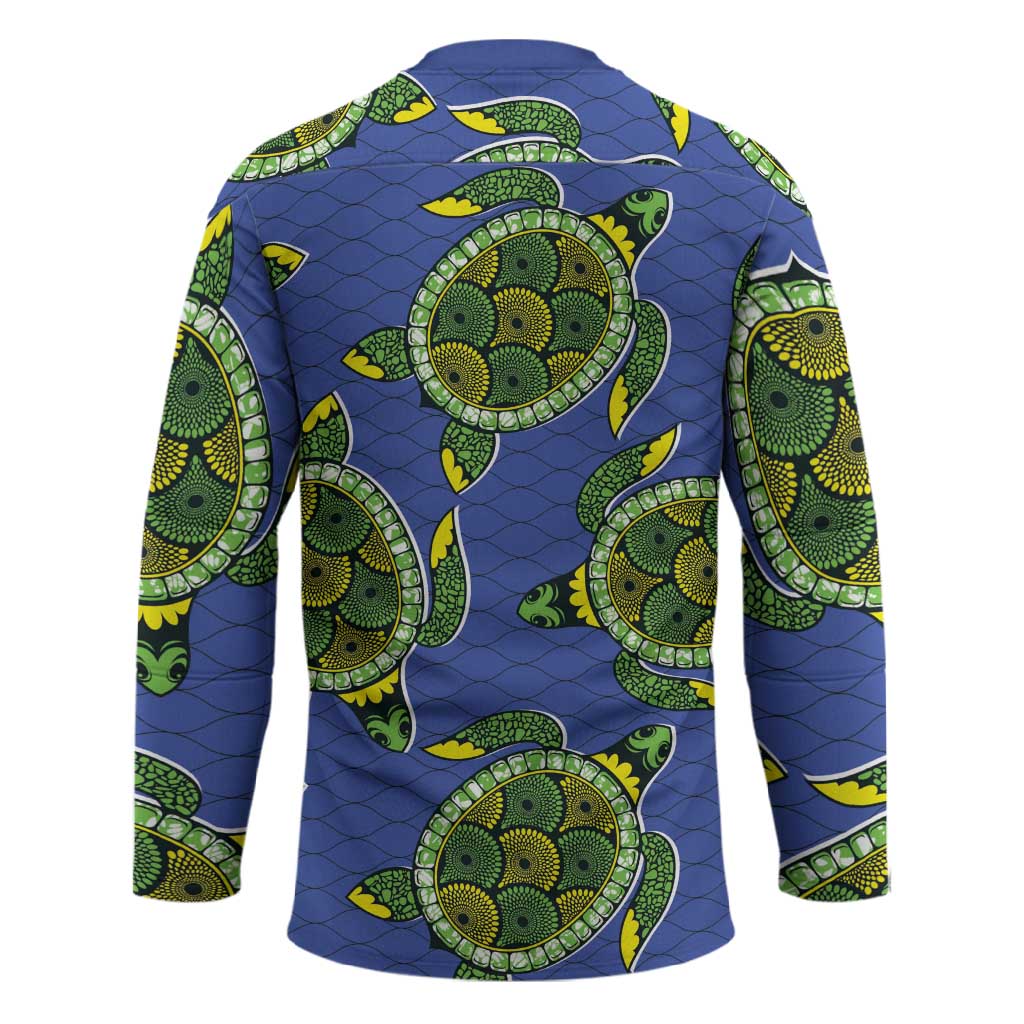 Emerald Turtle African Ankara Pattern Hockey Jersey