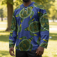 Emerald Turtle African Ankara Pattern Hockey Jersey