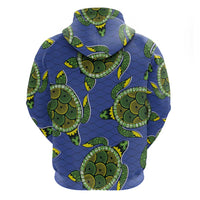 Emerald Turtle African Ankara Pattern Hoodie