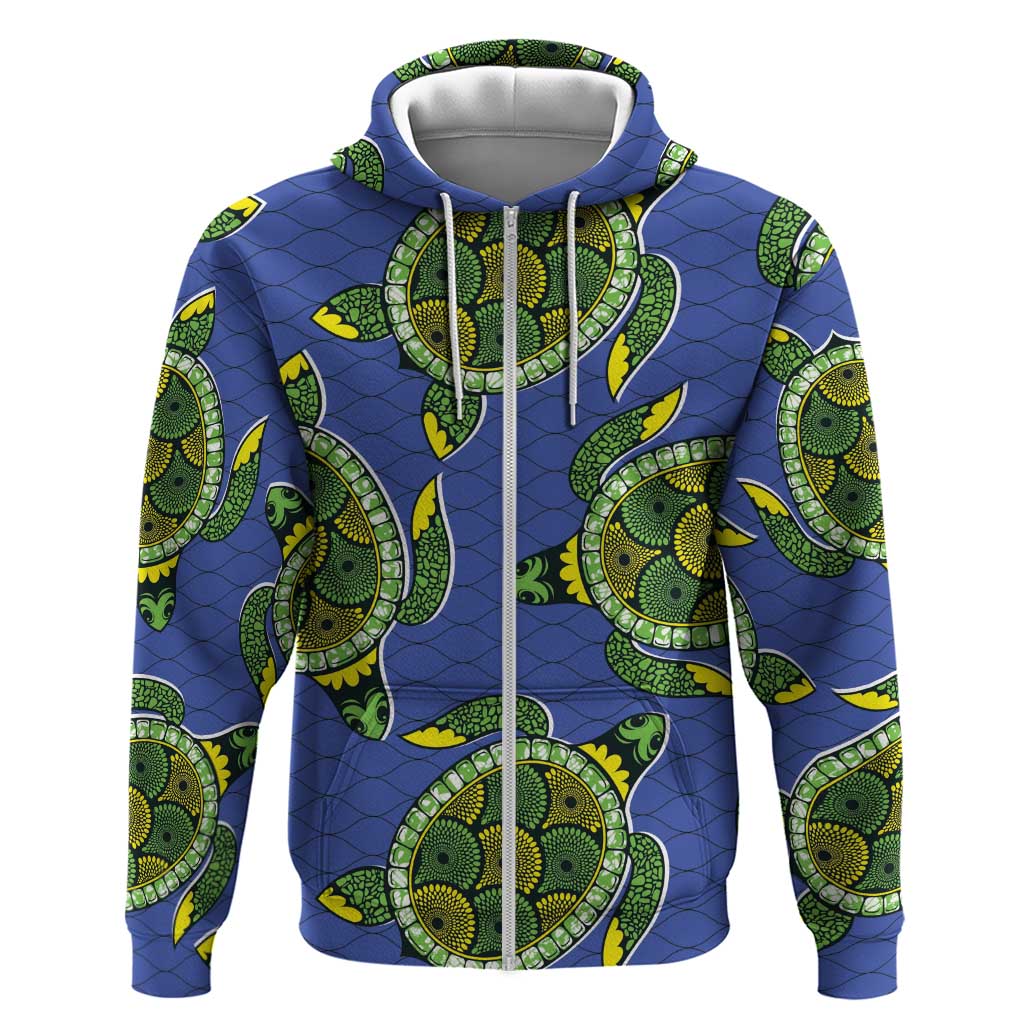Emerald Turtle African Ankara Pattern Hoodie