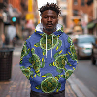 Emerald Turtle African Ankara Pattern Hoodie