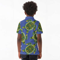 Emerald Turtle African Ankara Pattern Kid Polo Shirt