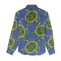 Emerald Turtle African Ankara Pattern Women Casual Shirt
