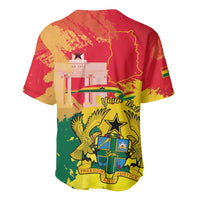 Personalized Ghana Republic Day Baseball Jersey Black Star Square With Coat Of Arms