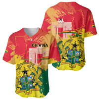 Personalized Ghana Republic Day Baseball Jersey Black Star Square With Coat Of Arms