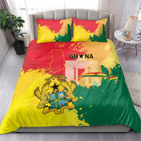 Ghana Republic Day Bedding Set Black Star Square With Coat Of Arms