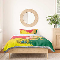 Ghana Republic Day Bedding Set Black Star Square With Coat Of Arms