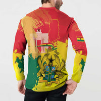 Personalized Ghana Republic Day Button Sweatshirt Black Star Square With Coat Of Arms