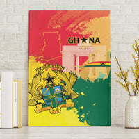 Ghana Republic Day Canvas Wall Art Black Star Square With Coat Of Arms