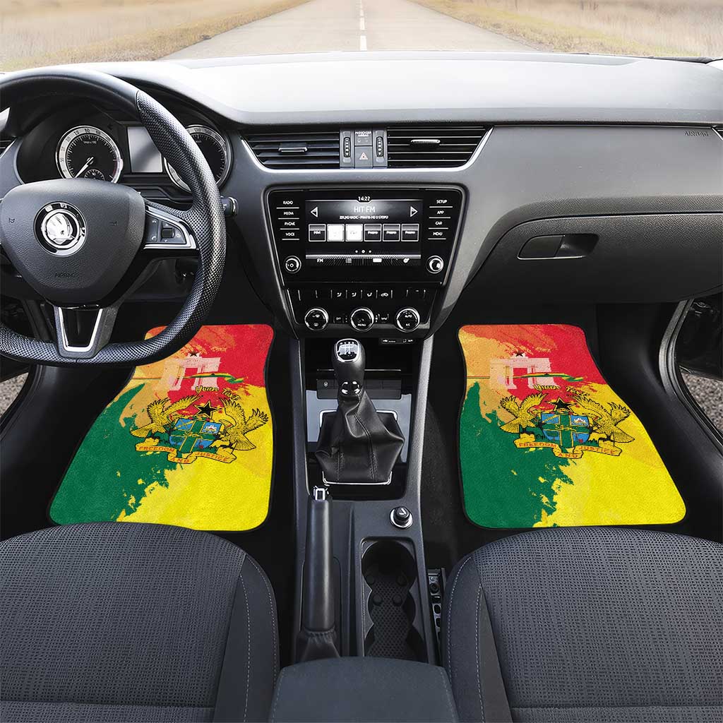 Ghana Republic Day Car Mats Black Star Square With Coat Of Arms