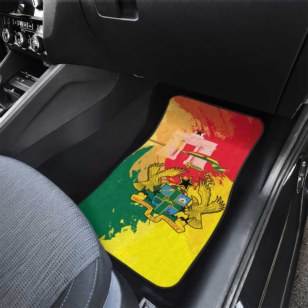 Ghana Republic Day Car Mats Black Star Square With Coat Of Arms