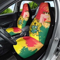 Ghana Republic Day Car Seat Cover Black Star Square With Coat Of Arms