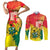 Personalized Ghana Republic Day Couples Matching Short Sleeve Bodycon Dress and Long Sleeve Button Shirt Black Star Square With Coat Of Arms