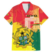 Personalized Ghana Republic Day Family Matching Mermaid Dress and Hawaiian Shirt Black Star Square With Coat Of Arms
