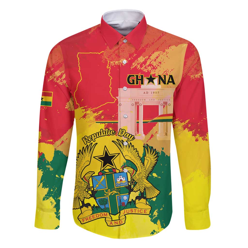 Personalized Ghana Republic Day Family Matching Mermaid Dress and Hawaiian Shirt Black Star Square With Coat Of Arms