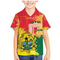 Personalized Ghana Republic Day Family Matching Mermaid Dress and Hawaiian Shirt Black Star Square With Coat Of Arms
