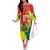Personalized Ghana Republic Day Family Matching Off The Shoulder Long Sleeve Dress and Hawaiian Shirt Black Star Square With Coat Of Arms
