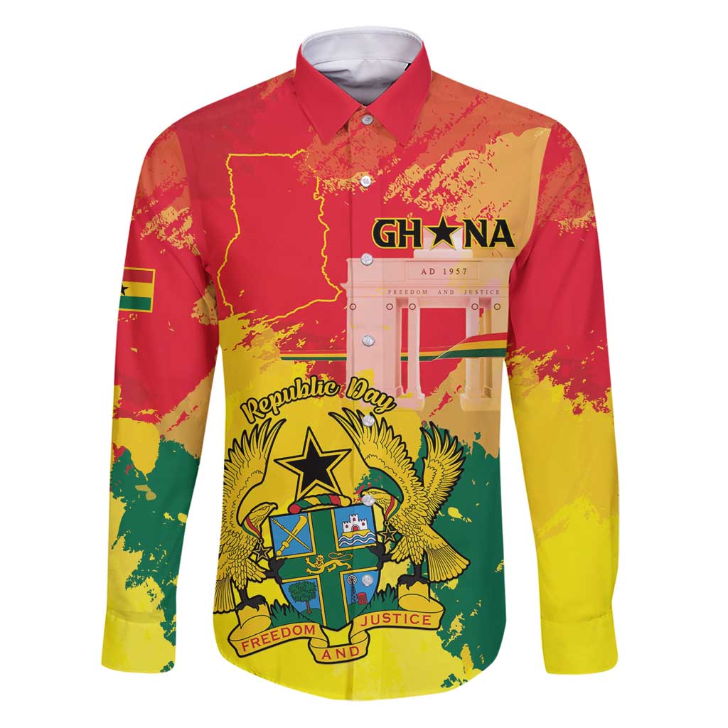 Personalized Ghana Republic Day Family Matching Puletasi and Hawaiian Shirt Black Star Square With Coat Of Arms