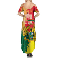 Personalized Ghana Republic Day Family Matching Summer Maxi Dress and Hawaiian Shirt Black Star Square With Coat Of Arms