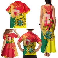 Personalized Ghana Republic Day Family Matching Tank Maxi Dress and Hawaiian Shirt Black Star Square With Coat Of Arms