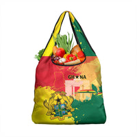 Ghana Republic Day Grocery Bag Black Star Square With Coat Of Arms