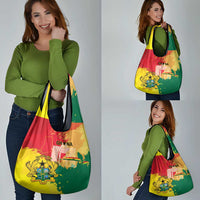 Ghana Republic Day Grocery Bag Black Star Square With Coat Of Arms