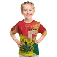 Personalized Ghana Republic Day Kid T Shirt Black Star Square With Coat Of Arms