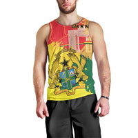 Personalized Ghana Republic Day Men Tank Top Black Star Square With Coat Of Arms